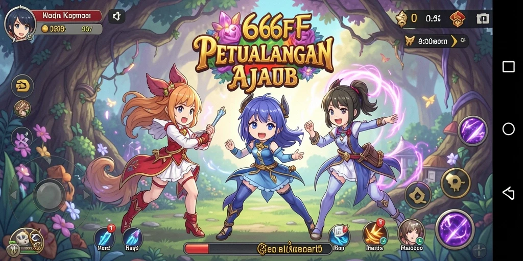 Screenshot utama 666F menunjukkan aksi seru dalam permainan Anime.
