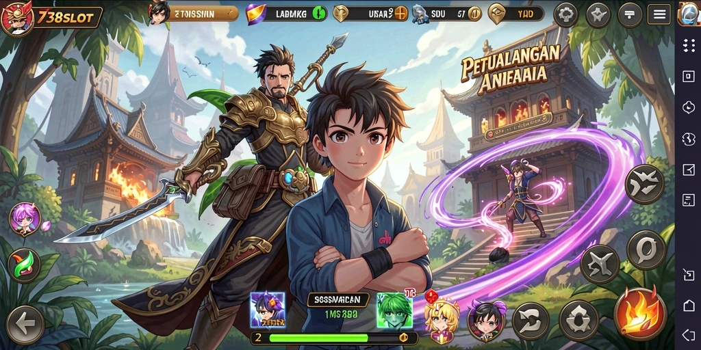 Gameplay seru dalam dunia anime yang penuh petualangan.