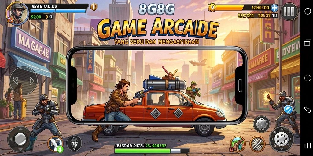 Tangkapan layar menunjukkan aksi gameplay yang mendebarkan dari 8G8G.