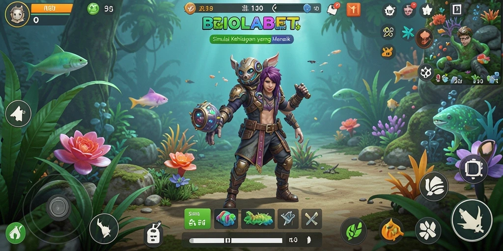 Tampilan gameplay dari <strong>BIOLABET</strong> yang menampilkan interaksi karakter yang detail.