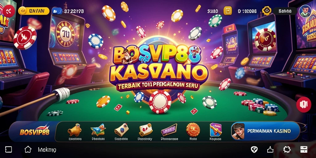 Screenshot gameplay Kasino BOSVIP88 menampilkan beragam pilihan permainan menarik.