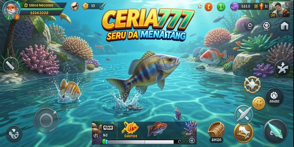 Screenshot CERIA777 menampilkan aksi memancing yang mendebarkan.