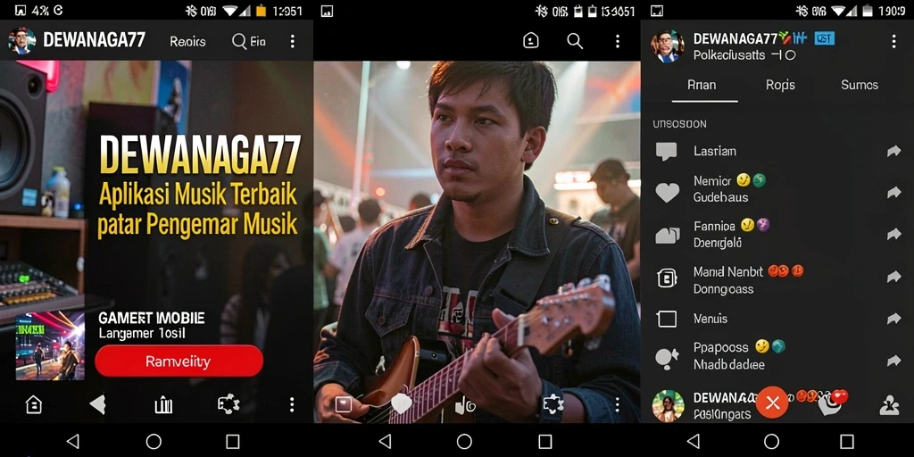 Tampilan gameplay <strong>DEWANAGA77</strong> yang menampilkan fitur lirik interaktif.