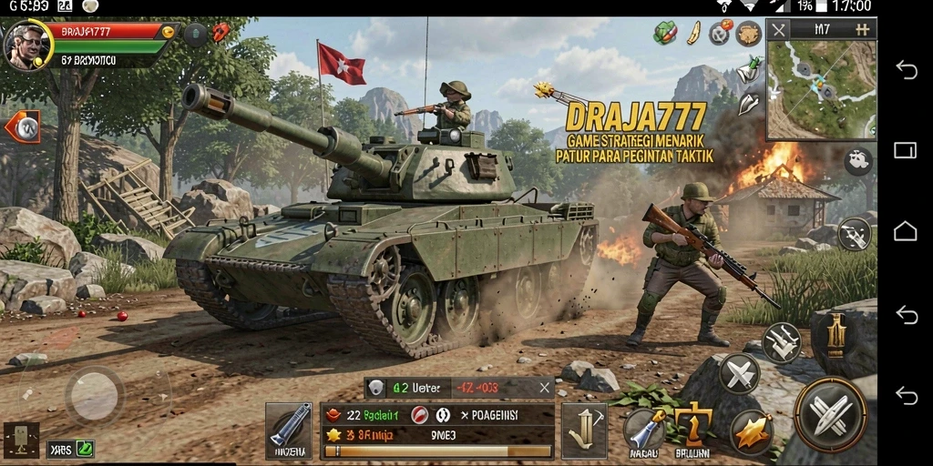 Tangkapan layar menunjukkan aksi strategi luar biasa di DRAJA777.