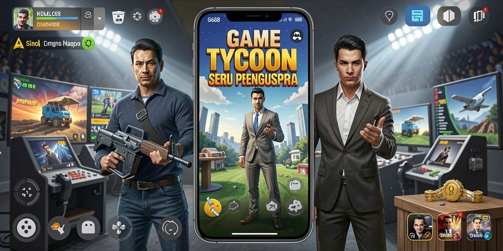 Tampilan menarik gameplay G668 dengan mekanisme Tycoon yang mendalam.