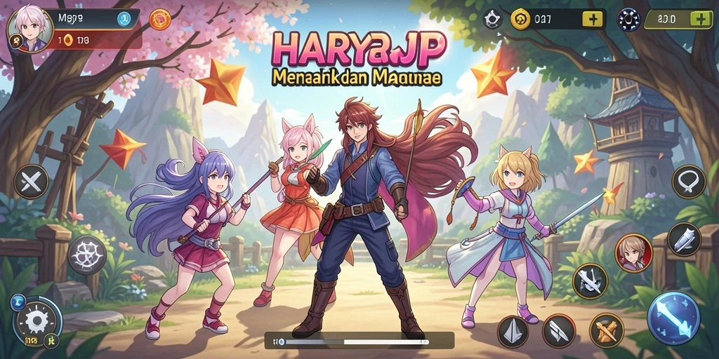Tangkapan layar menunjukkan aksi seru dalam permainan Anime.