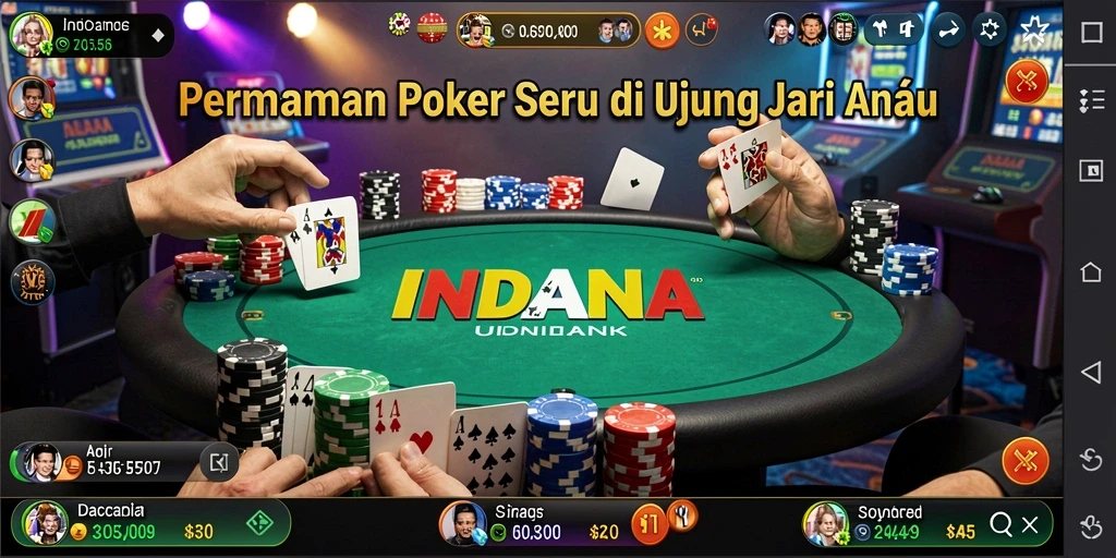 Tampilan gameplay poker yang menegangkan di INDAAA.