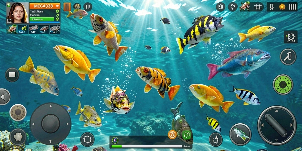 Gameplay Tembak Ikan menarik di aplikasi MEGA338.