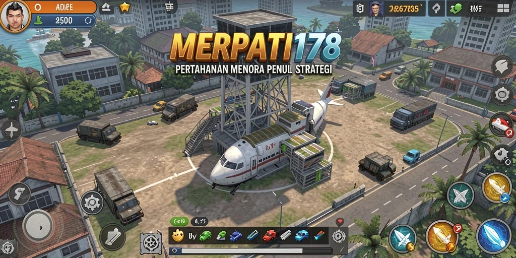 Tangkapan layar gameplay MERPATI178 menampilkan aksi pertahanan menara yang mendebarkan.