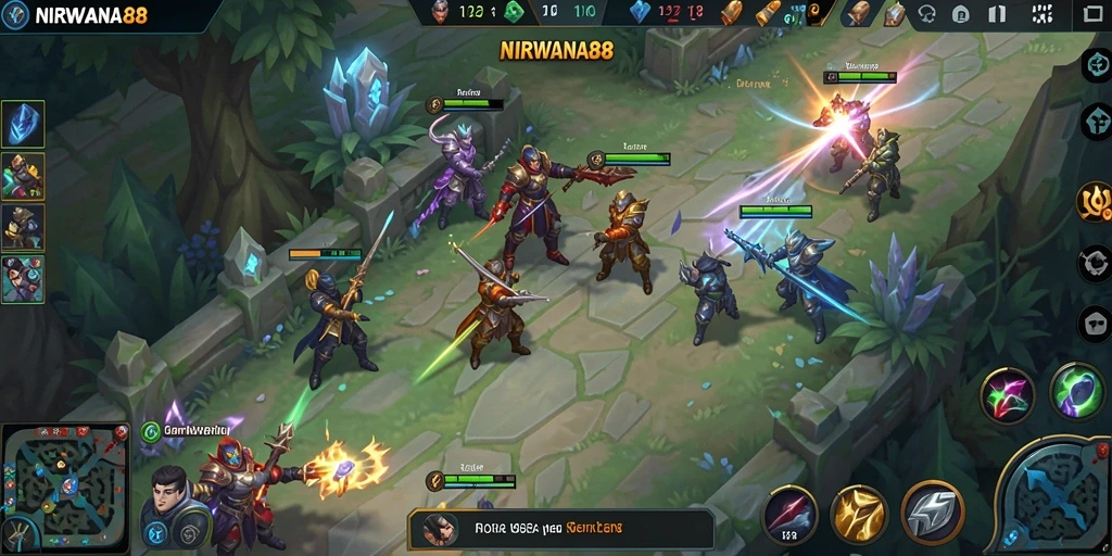 Tampilan gameplay NIRWANA88 yang penuh aksi dan strategi.