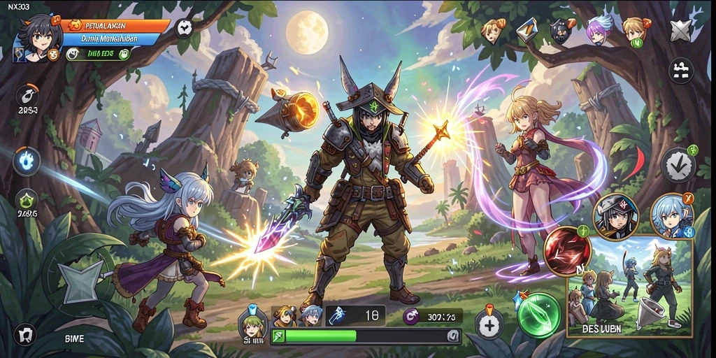 Tampilan gameplay NX303 yang memukau dengan karakter Anime yang menarik.