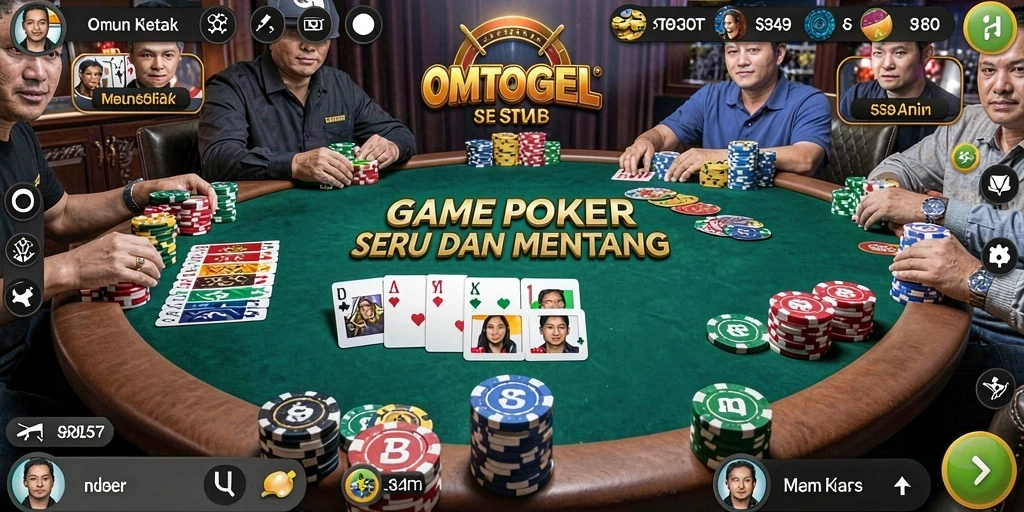 Tampilan gameplay menarik dalam aplikasi OMTOGEL saat bermain Poker.