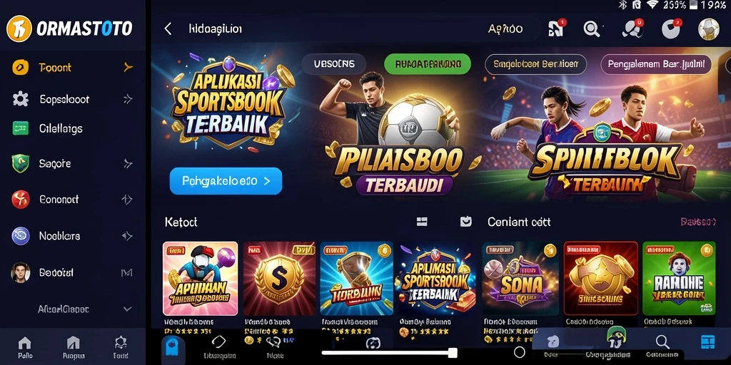 Tampilan menarik dari aplikasi ORMASTOTO saat bertaruh di Sportsbook.