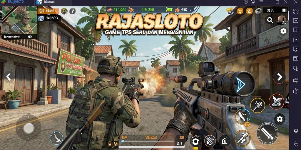 Tampilan gameplay menarik dari RAJASLOTO di dunia TPS.