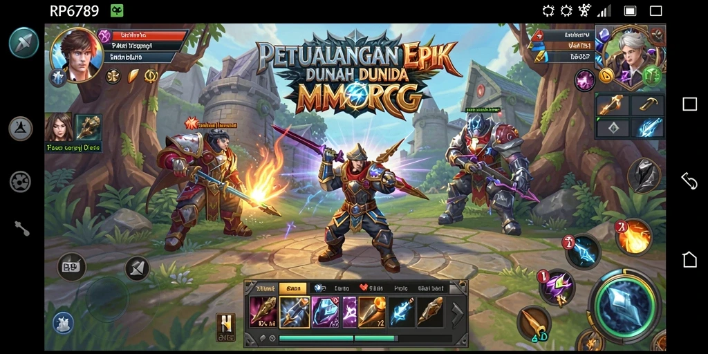 Menampilkan petualangan seru dalam gameplay MMORPG yang menawan.
