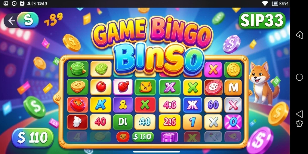 Tangkapan layar utama SIP33 menampilkan gameplay Bingo yang menarik.